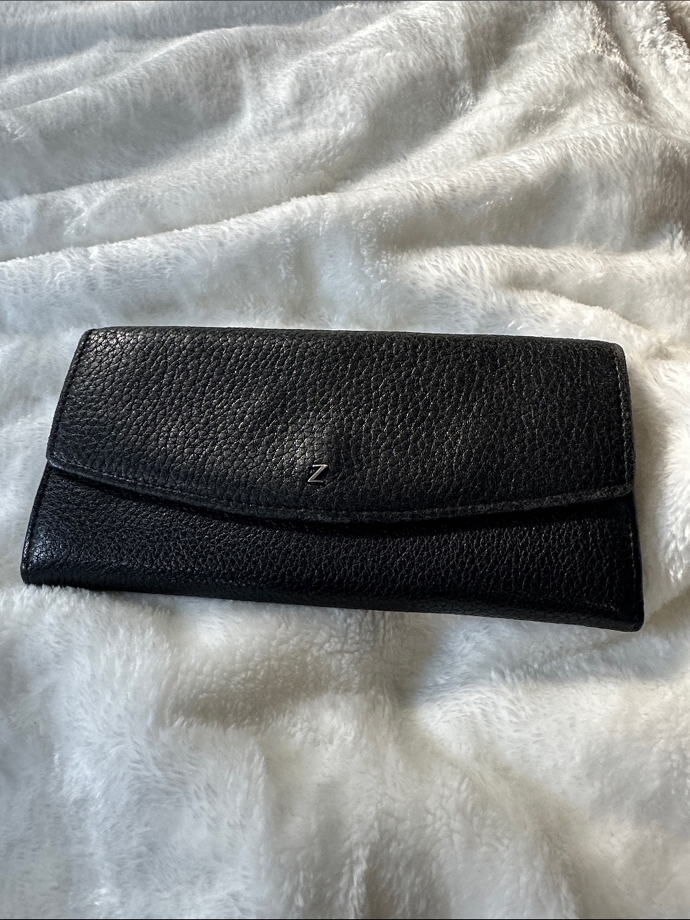 ZINDA Black Leather Women's Wallet Clutch RFID Blocking Compact Minimalist EUC
